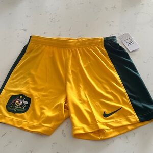Australia Nike Dri-Fit Men's small boys  Gold and Green Athletic Shorts